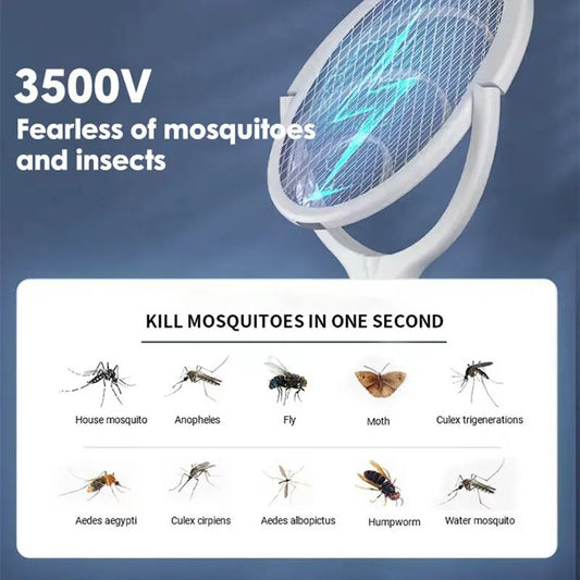 5-in-1 Electric Mosquito Swatter – Battery-Powered Fly & Bug Zapper Lamp
