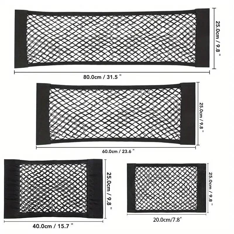 Universal Car Seat Back Storage Net – Rear Trunk Organizer Pocket