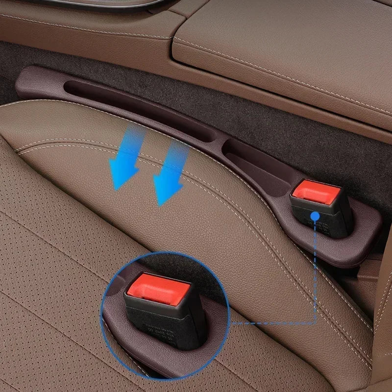 2Pcs Car Seat Gap Filler Organizer – PU Waterproof Anti-Leak Storage Strip