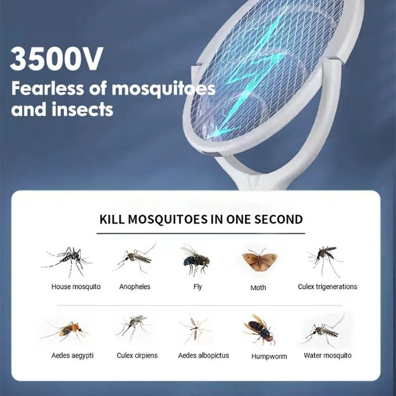5-in-1 Electric Mosquito Swatter – Battery-Powered Fly & Bug Zapper Lamp