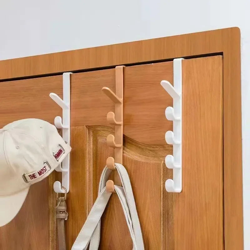 Over-the-Door 5-Hook Clothes & Bag Organizer – Space-Saving Storage Rack