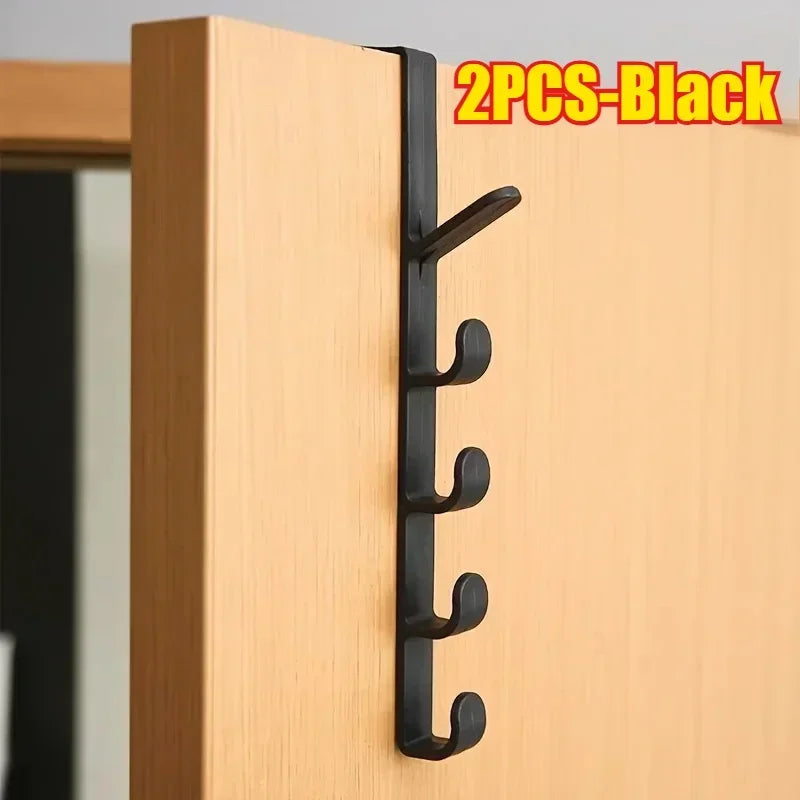 Over-the-Door 5-Hook Clothes & Bag Organizer – Space-Saving Storage Rack