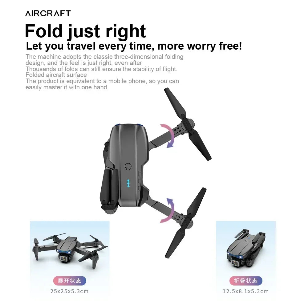 Foldable E99 K3 Pro 4K HD Drone – Dual Camera, WiFi Aerial Photography, RC Quadcopter