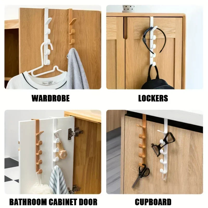 Over-the-Door 5-Hook Clothes & Bag Organizer – Space-Saving Storage Rack