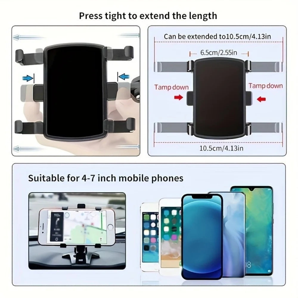 360° Rotating Universal Car Phone Holder – Dashboard Smartphone Mount