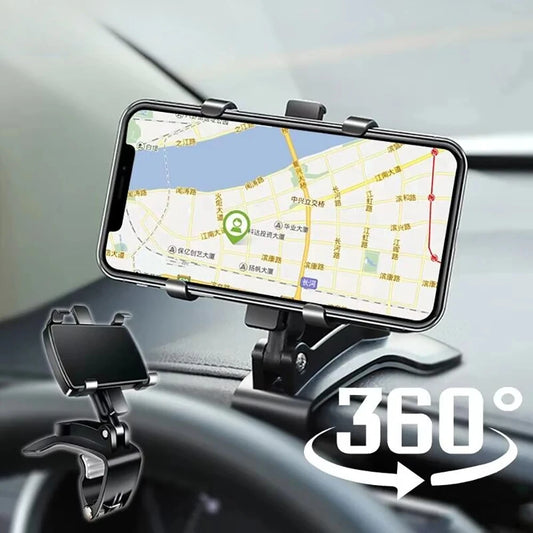 360° Rotating Universal Car Phone Holder – Dashboard Smartphone Mount