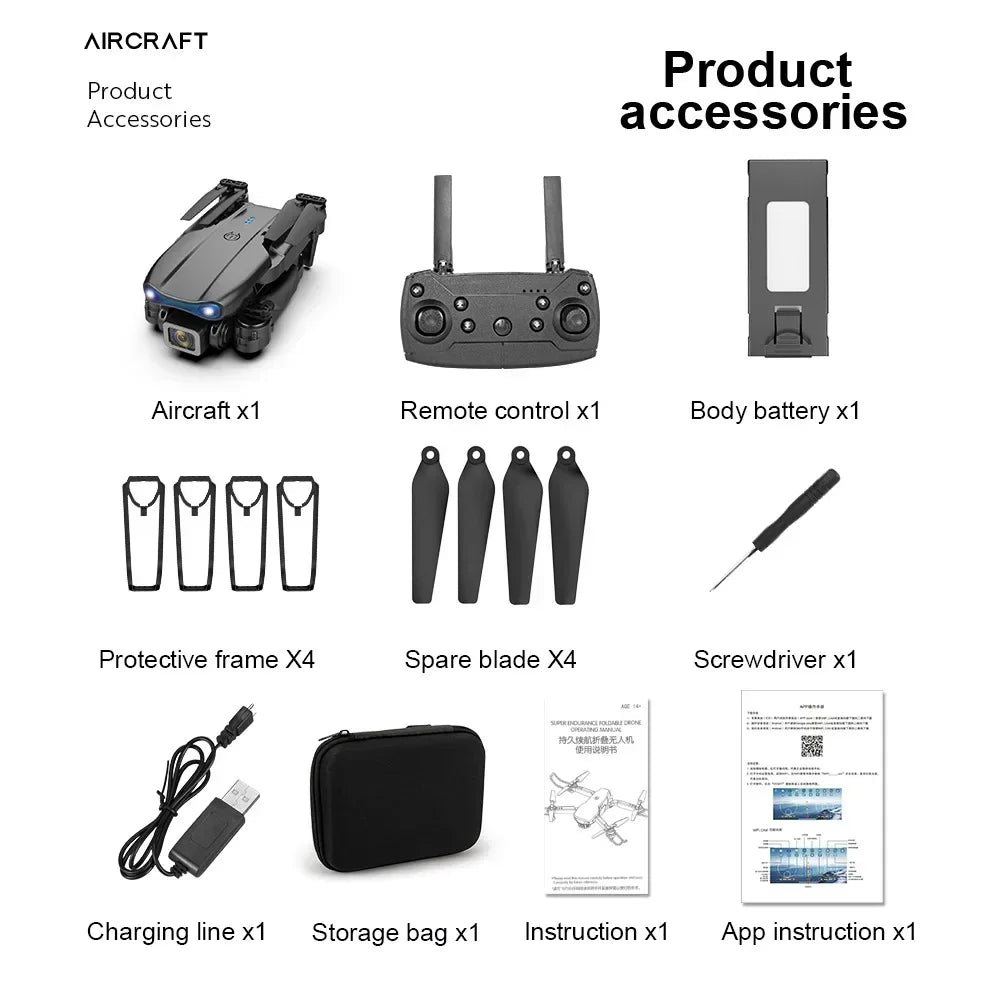 Foldable E99 K3 Pro 4K HD Drone – Dual Camera, WiFi Aerial Photography, RC Quadcopter
