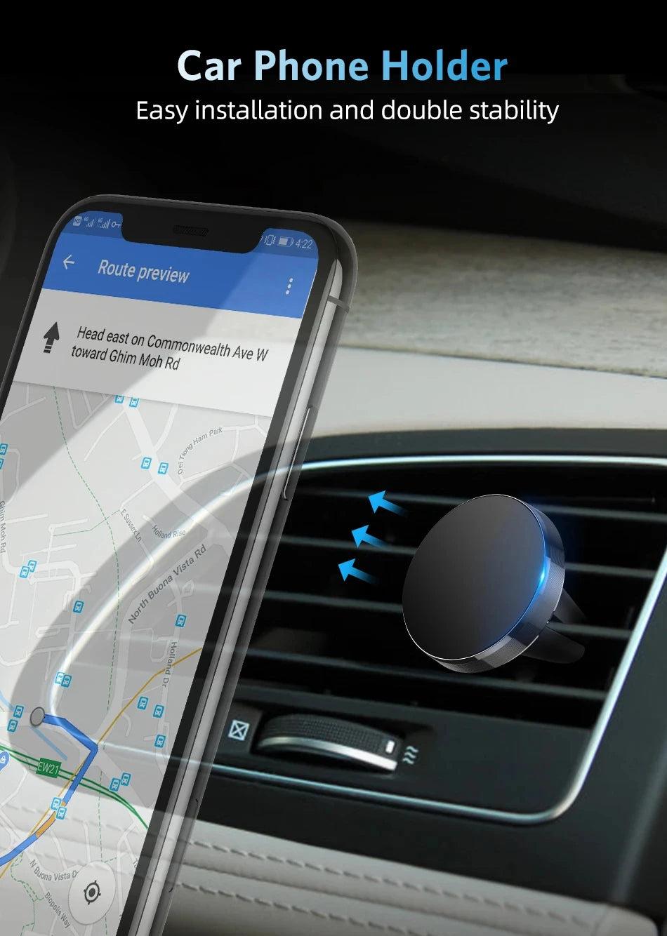 Magnetic Car Phone Holder – Universal Air Vent Mount for Smartphones
