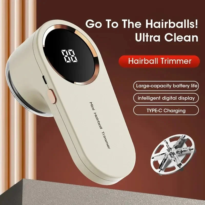 Electric Lint & Fluff Remover – Rechargeable Clothes Shaver with Digital Display