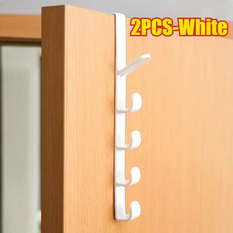 Over-the-Door 5-Hook Clothes & Bag Organizer – Space-Saving Storage Rack