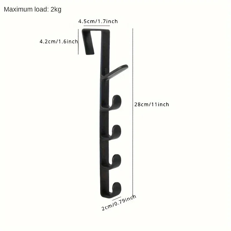Over-the-Door 5-Hook Clothes & Bag Organizer – Space-Saving Storage Rack