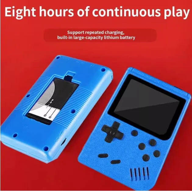 Red Retro Handheld Game Console – 400 Classic Games, Rechargeable, TV-Connectable