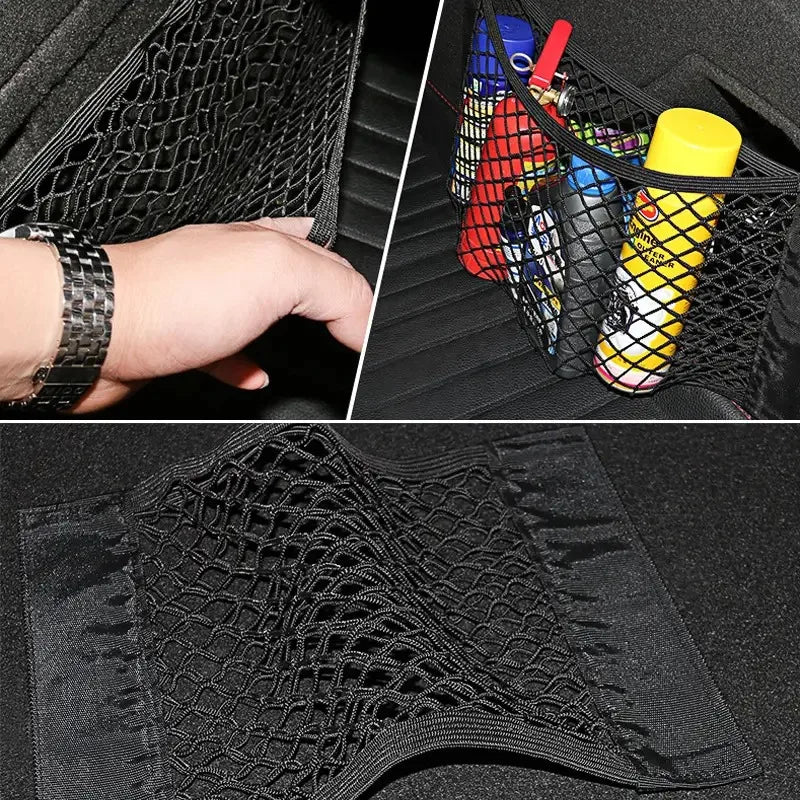 Universal Car Seat Back Storage Net – Rear Trunk Organizer Pocket
