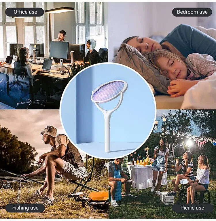 5-in-1 Electric Mosquito Swatter – Battery-Powered Fly & Bug Zapper Lamp