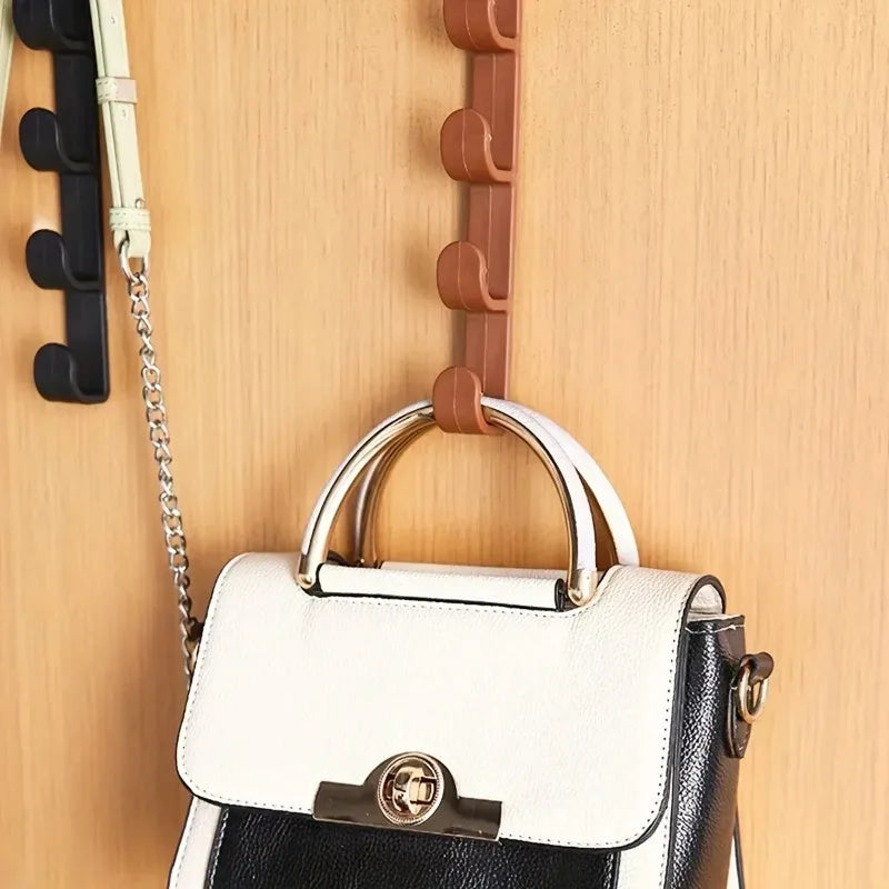 Over-the-Door 5-Hook Clothes & Bag Organizer – Space-Saving Storage Rack