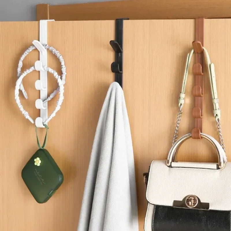 Over-the-Door 5-Hook Clothes & Bag Organizer – Space-Saving Storage Rack