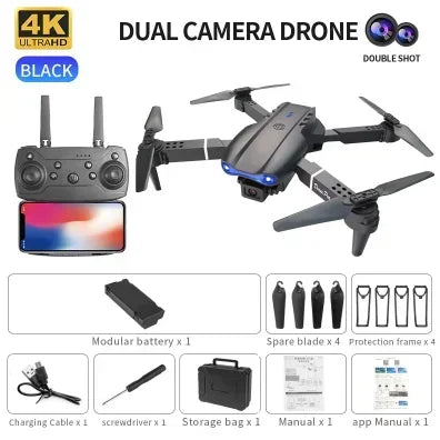 Foldable E99 K3 Pro 4K HD Drone – Dual Camera, WiFi Aerial Photography, RC Quadcopter
