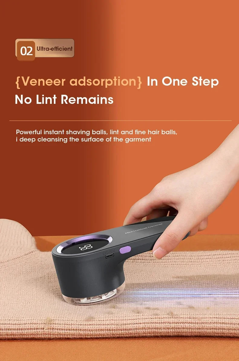 Electric Lint & Fluff Remover – Rechargeable Clothes Shaver with Digital Display