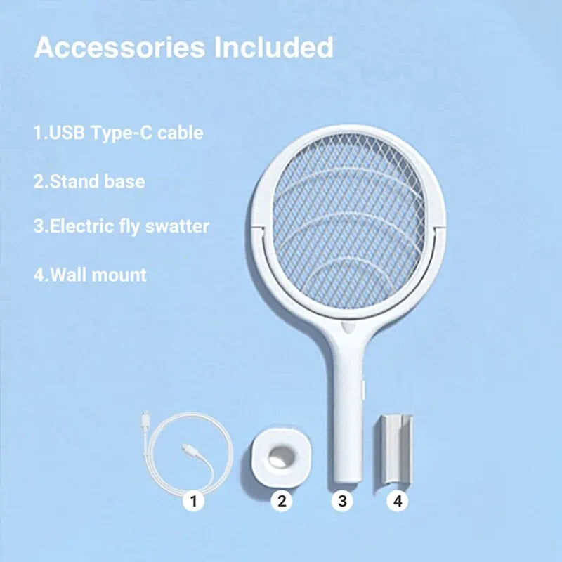 5-in-1 Electric Mosquito Swatter – Battery-Powered Fly & Bug Zapper Lamp