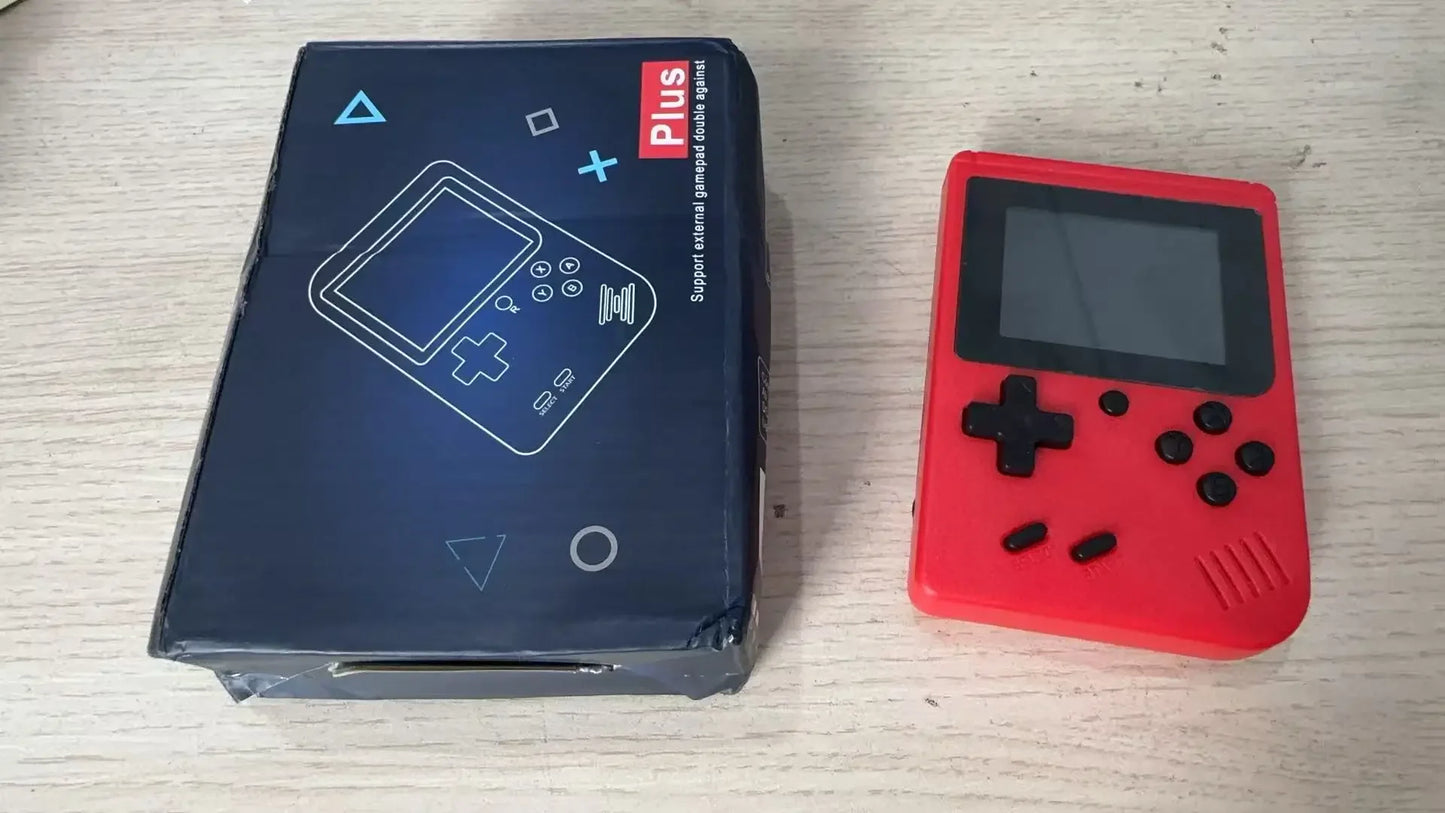 Red Retro Handheld Game Console – 400 Classic Games, Rechargeable, TV-Connectable