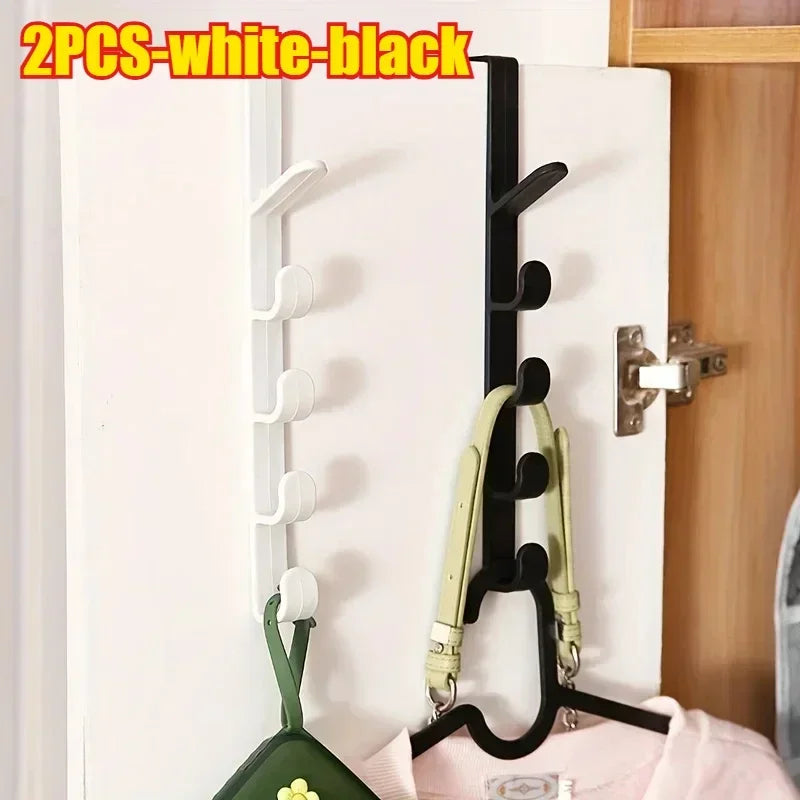 Over-the-Door 5-Hook Clothes & Bag Organizer – Space-Saving Storage Rack