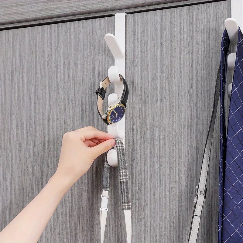 Over-the-Door 5-Hook Clothes & Bag Organizer – Space-Saving Storage Rack