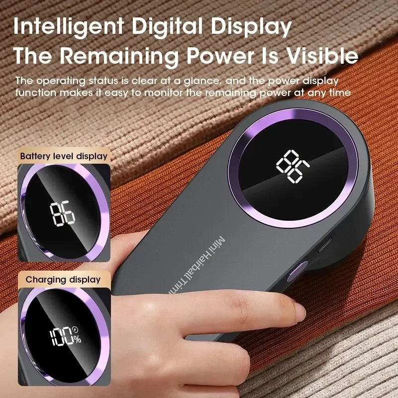 Electric Lint & Fluff Remover – Rechargeable Clothes Shaver with Digital Display