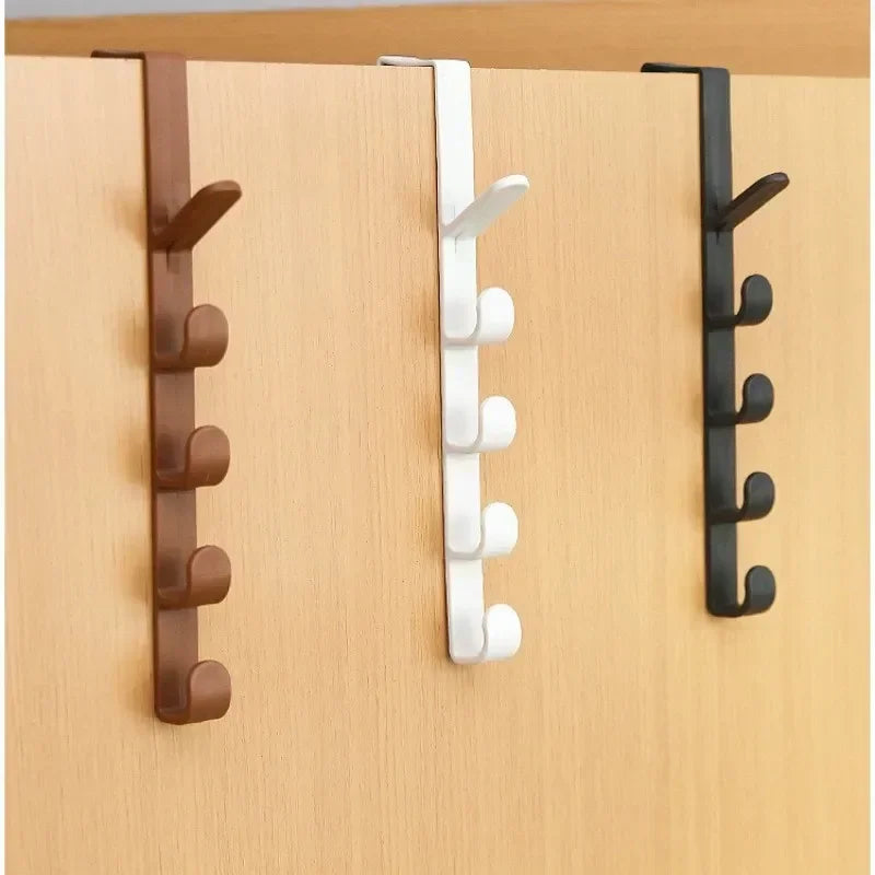Over-the-Door 5-Hook Clothes & Bag Organizer – Space-Saving Storage Rack