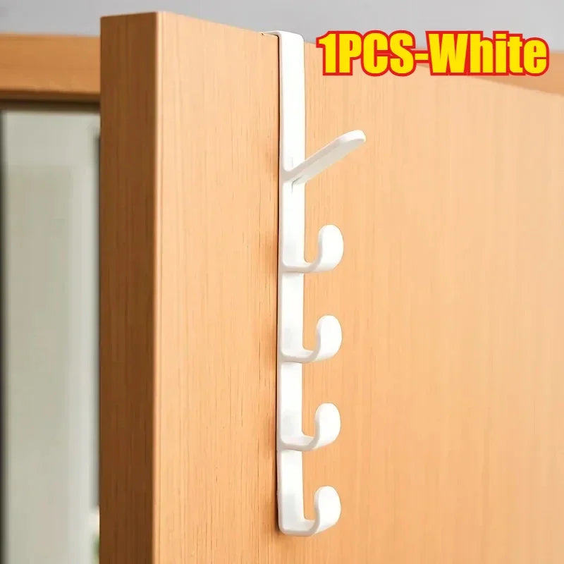 Over-the-Door 5-Hook Clothes & Bag Organizer – Space-Saving Storage Rack