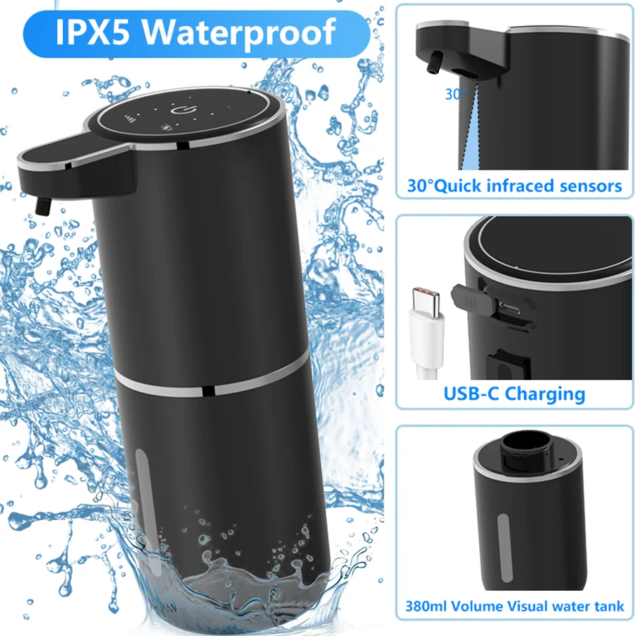 Automatic Touchless Soap Dispenser – Smart Sensor, Rechargeable & Waterproof